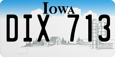 IA license plate DIX713