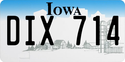 IA license plate DIX714