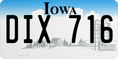 IA license plate DIX716
