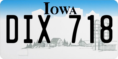 IA license plate DIX718