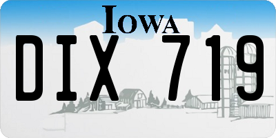 IA license plate DIX719