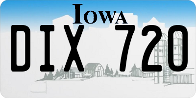 IA license plate DIX720