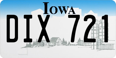 IA license plate DIX721