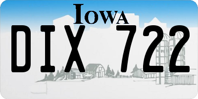 IA license plate DIX722