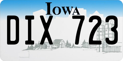 IA license plate DIX723