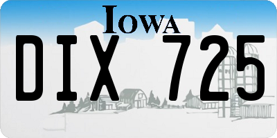 IA license plate DIX725