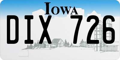 IA license plate DIX726