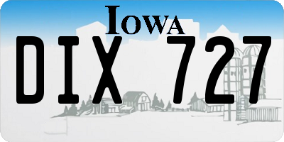 IA license plate DIX727