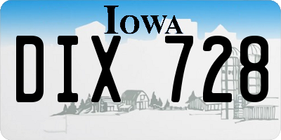IA license plate DIX728