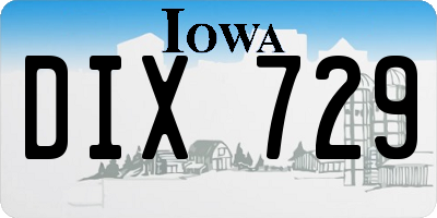 IA license plate DIX729