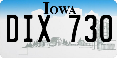 IA license plate DIX730