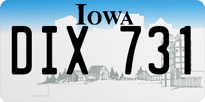 IA license plate DIX731