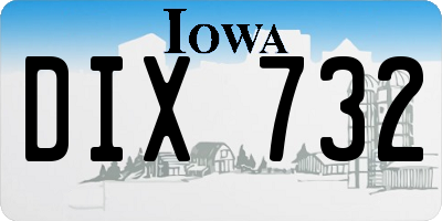IA license plate DIX732