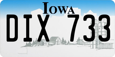 IA license plate DIX733