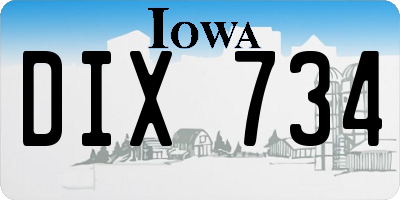 IA license plate DIX734