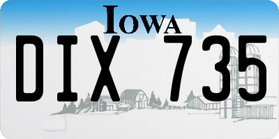 IA license plate DIX735