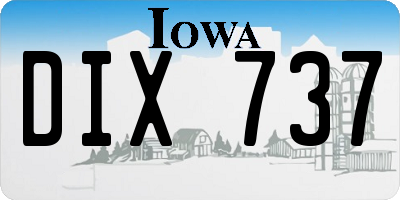 IA license plate DIX737