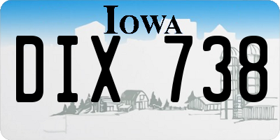 IA license plate DIX738