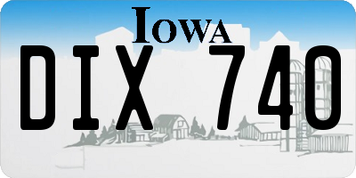 IA license plate DIX740
