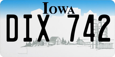 IA license plate DIX742