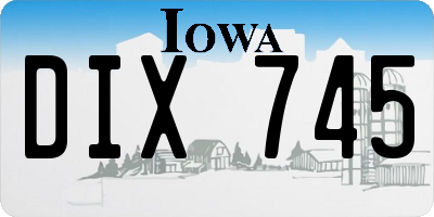 IA license plate DIX745