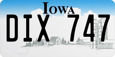 IA license plate DIX747