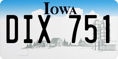 IA license plate DIX751