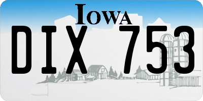 IA license plate DIX753