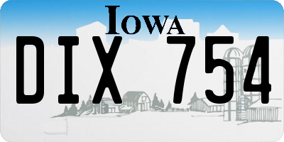 IA license plate DIX754