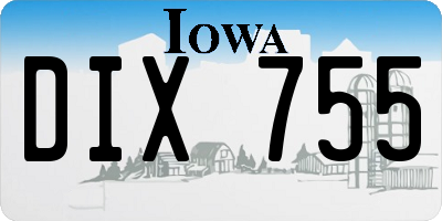 IA license plate DIX755