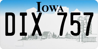 IA license plate DIX757