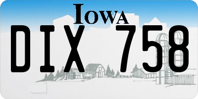IA license plate DIX758