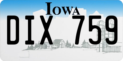 IA license plate DIX759