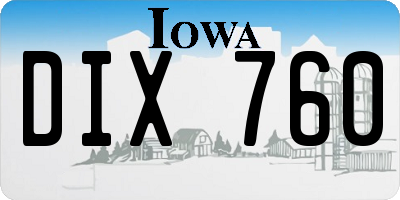 IA license plate DIX760