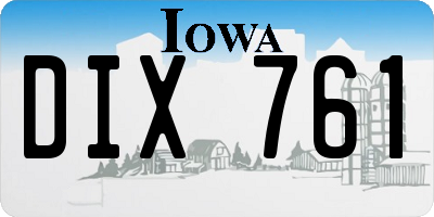 IA license plate DIX761