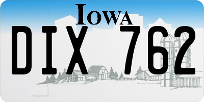 IA license plate DIX762