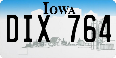 IA license plate DIX764