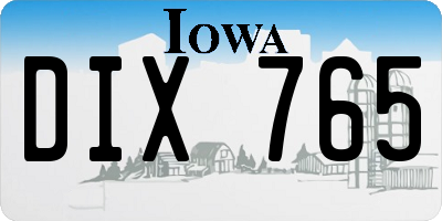 IA license plate DIX765