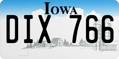 IA license plate DIX766