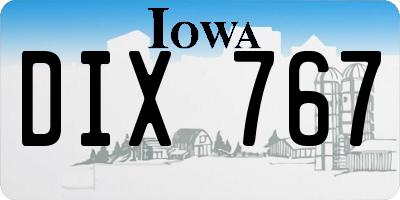 IA license plate DIX767