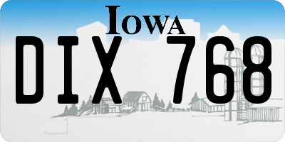 IA license plate DIX768