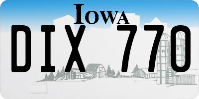 IA license plate DIX770