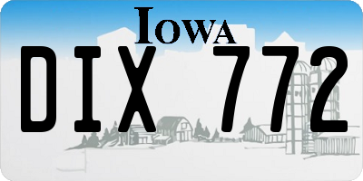 IA license plate DIX772
