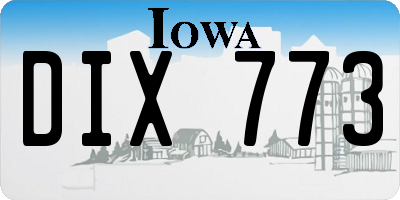 IA license plate DIX773