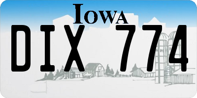 IA license plate DIX774