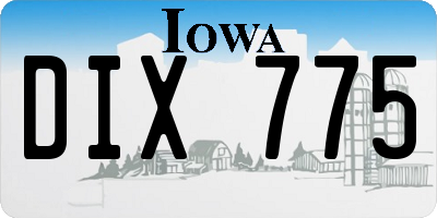 IA license plate DIX775