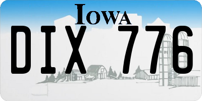 IA license plate DIX776
