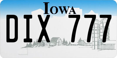 IA license plate DIX777