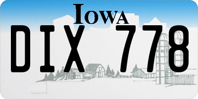 IA license plate DIX778