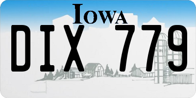 IA license plate DIX779